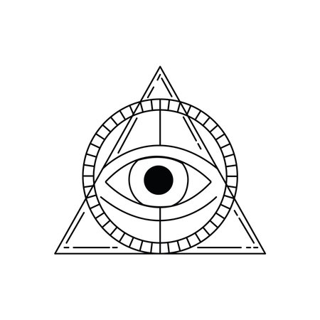 triangle with eye astrologyのイラスト素材