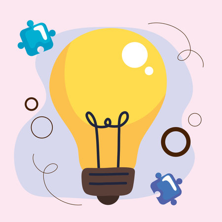 creative bulb and puzzleのイラスト素材