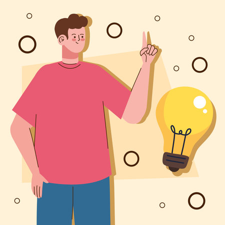 creative man with bulbのイラスト素材