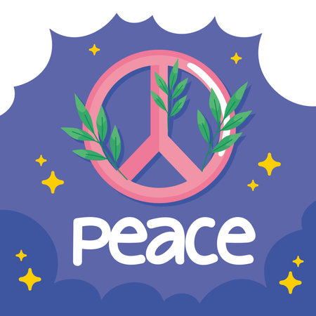 peace lettering with symbolのイラスト素材