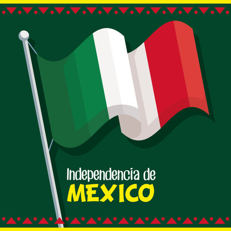 independencia de mexico lettering posterのイラスト素材