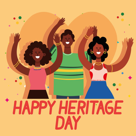 happy heritage day letteringのイラスト素材