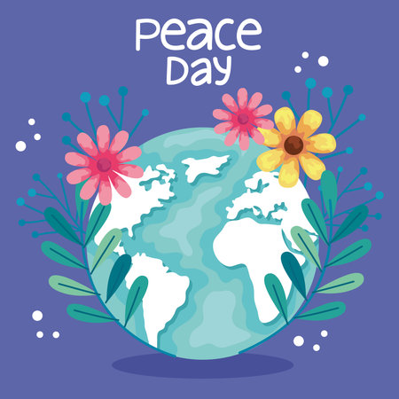 peace day lettering postcardのイラスト素材