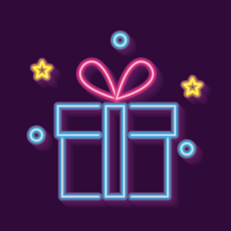 gift neon lightのイラスト素材
