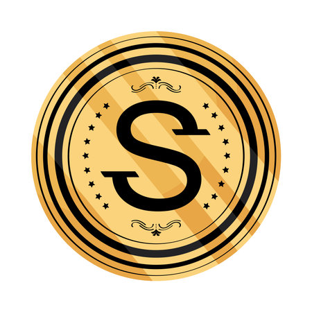 s letter in goldenのイラスト素材