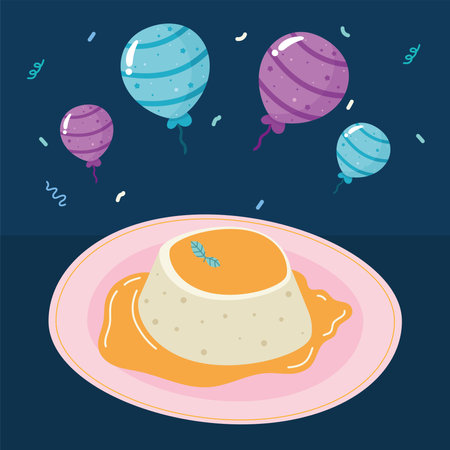 balloons helium and puddingのイラスト素材