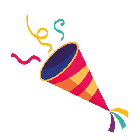 cornet party with confettiのイラスト素材