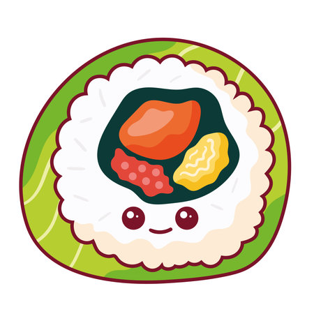delicious husomaki sushi kawaiiのイラスト素材