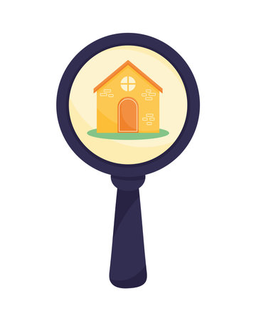 searching house with magnifying glassのイラスト素材