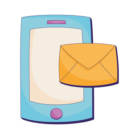 smartphone with envelopeのイラスト素材