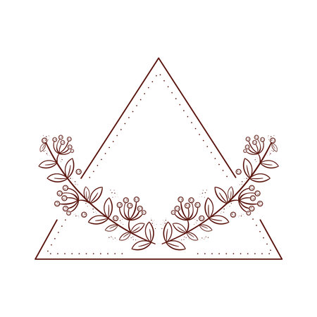 leafs foliage triangle frameのイラスト素材