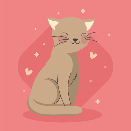cute cat loverのイラスト素材