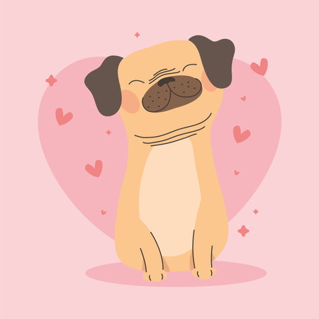 cute dog in loveのイラスト素材
