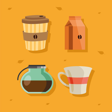 four coffee drink iconsのイラスト素材