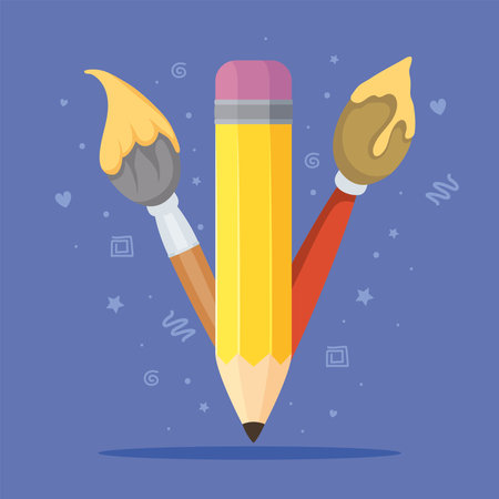 three school suppliesのイラスト素材