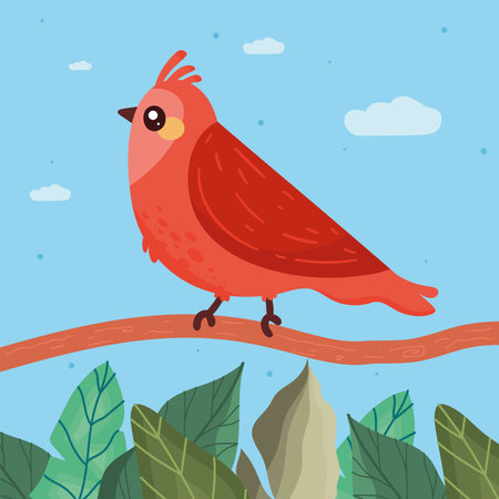 red little birdのイラスト素材