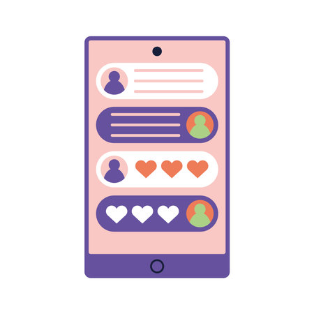 smartphone with social media chatのイラスト素材