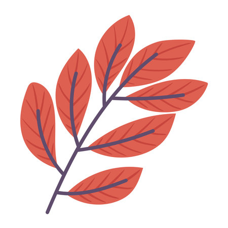 branch with red leafsのイラスト素材