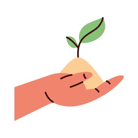 hand lifting plantのイラスト素材