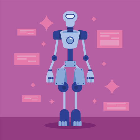 tall robot futuristicのイラスト素材