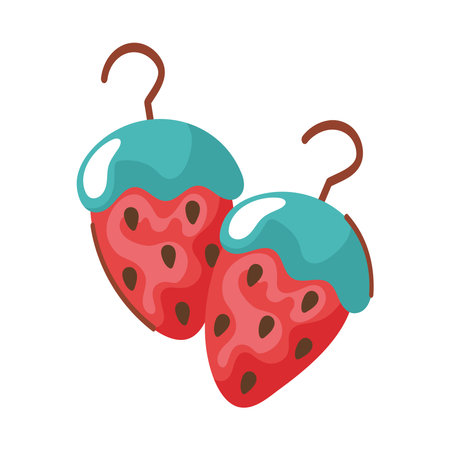 strawberry hangers retro styleのイラスト素材