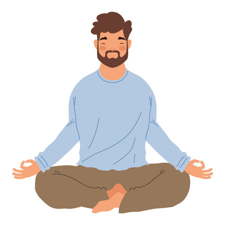 man in lotus positionのイラスト素材
