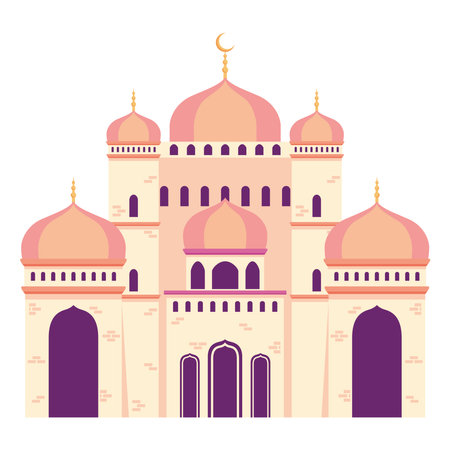 mosque facade islamicのイラスト素材
