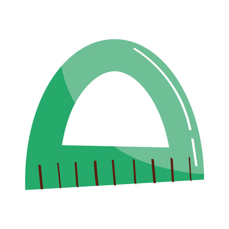 green protractor school supplyのイラスト素材