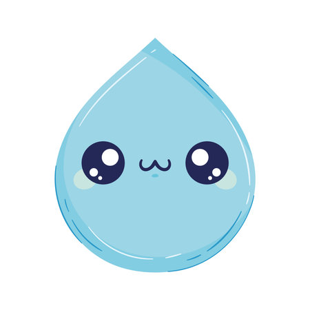 water drop kawaiiのイラスト素材