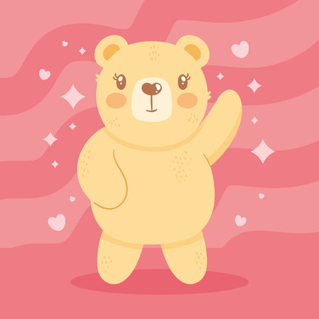 cute bear saludatingのイラスト素材