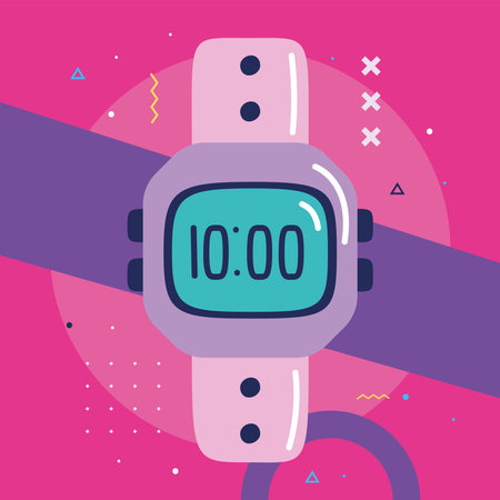 retro and digital wristwatchのイラスト素材