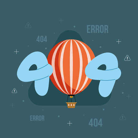 404 error with balloon air hotのイラスト素材