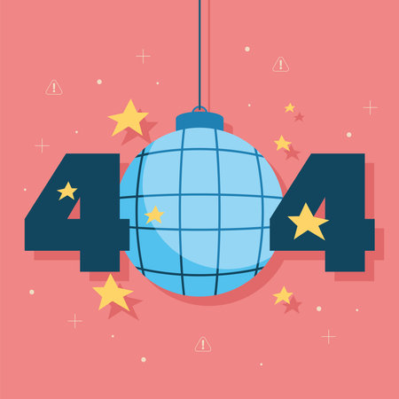 404 error with disco sphereのイラスト素材