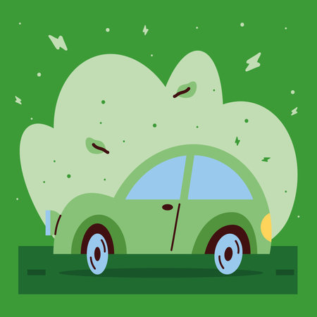 ecology green carのイラスト素材