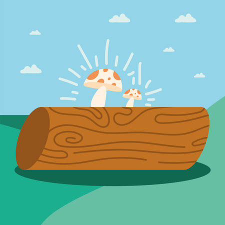 fungus plant in trunkのイラスト素材