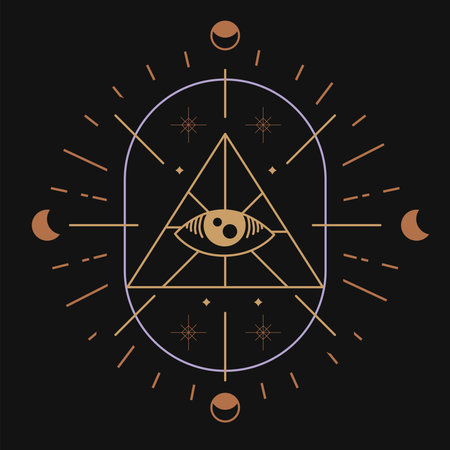 eye in triangle alchemy sketchのイラスト素材