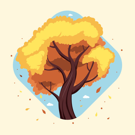 orange tree in frameのイラスト素材