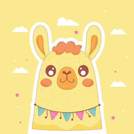 llama perubian with garlandsのイラスト素材