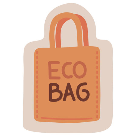 eco bag in stickerのイラスト素材