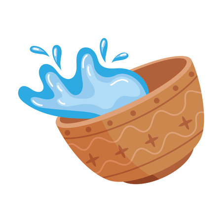 songkran bowl with waterのイラスト素材