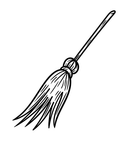 mop house keeping doodleのイラスト素材