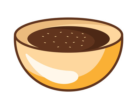 sauce soja in bowlのイラスト素材