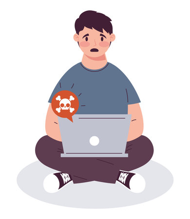 victim of cyber fraudのイラスト素材