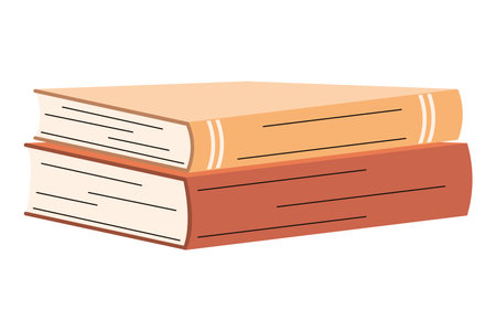 two text books libraryのイラスト素材