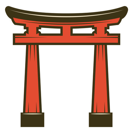 asian pagoda archのイラスト素材