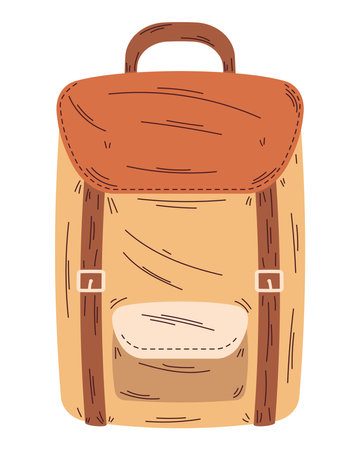 orange camping travel bagのイラスト素材