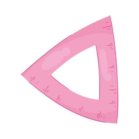 pink triangle rule school supplyのイラスト素材