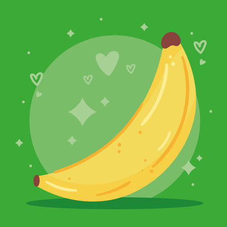 fresh banana fruit healthyのイラスト素材