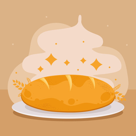 delicious bread pastry in dishのイラスト素材