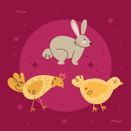 three farm animalsのイラスト素材